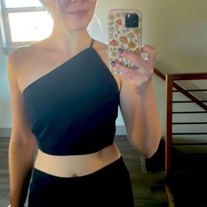 Nasty Gal Bow Tie Black Crop Top / NEW With Tags!
